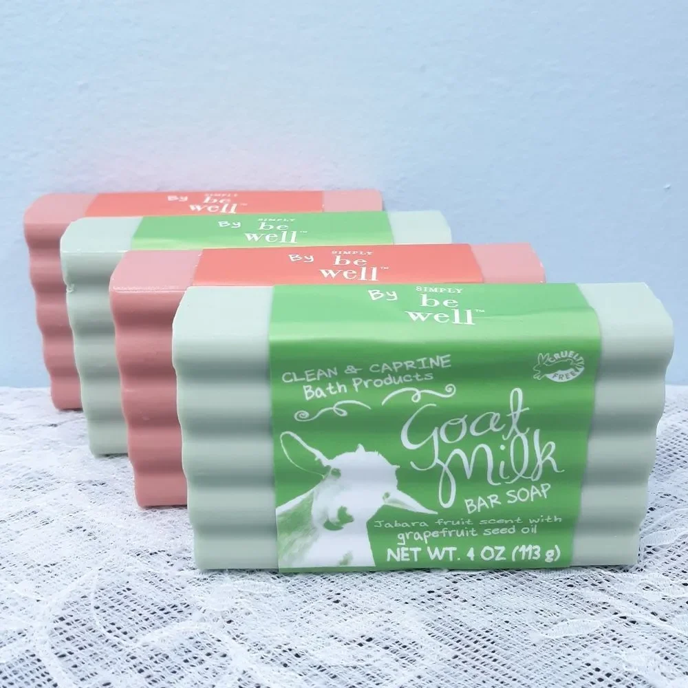 6 Goat Milk Bar Soap Clean Caprine Simply Be Well Jabara Fruit Papaya red green